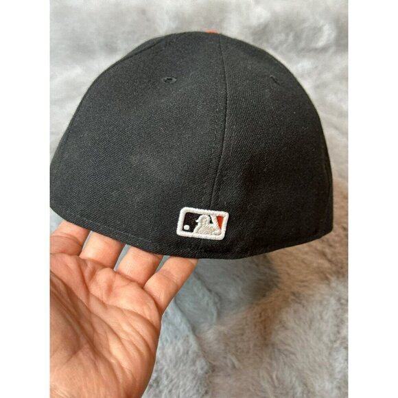 San Francisco Giants MLB Baseball Hat Cap Fitted 7 3/8 New Era Black Orange - Picture 3 of 7